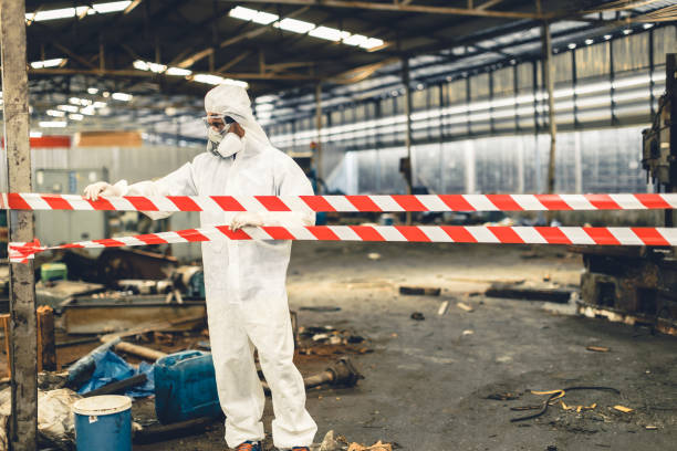 Professional Sewage Cleanup technician working in Londonderry, NH